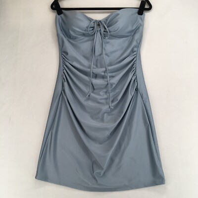 SPECHELESS Women's Mini Dress Size 15 Satin Blue Sweetheart Tie Ruched |  eBay
