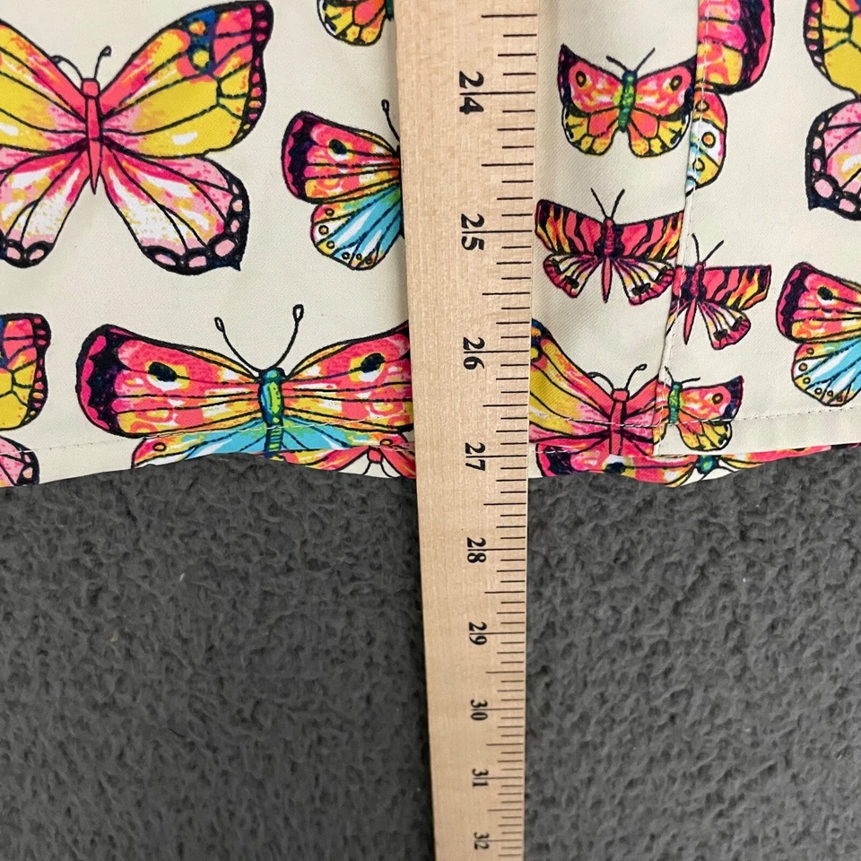 WonderWink Scrub Top Womens Medium Multicolor Butterfly Workwear Nurse Mom - Image 3 of 4