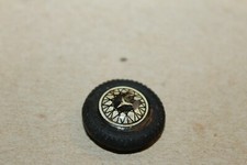 VINTAGE TIN MERCEDES BENZ HUBCAP MOUNTED ON TIRE for TIN TOY CAR