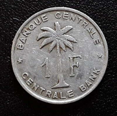 CONGO BELGE 1 Franc Banque Centrale Congo Belge-Ruanda-Urundi 1960 en Aluminium - Photo 1/2