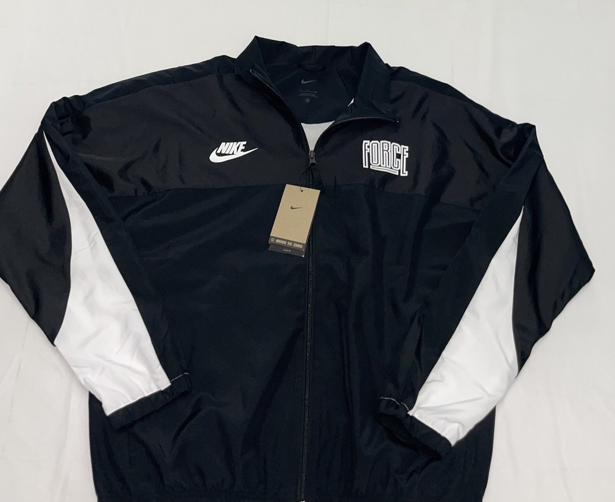 Nike Jacket Men's Black Starting 5 Woven Basketball Full Zip Size