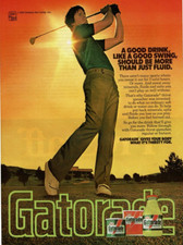 1981 Vintage Print Ad Gatorade A Good Drink Like a Good Swing Golf Sun Fluid