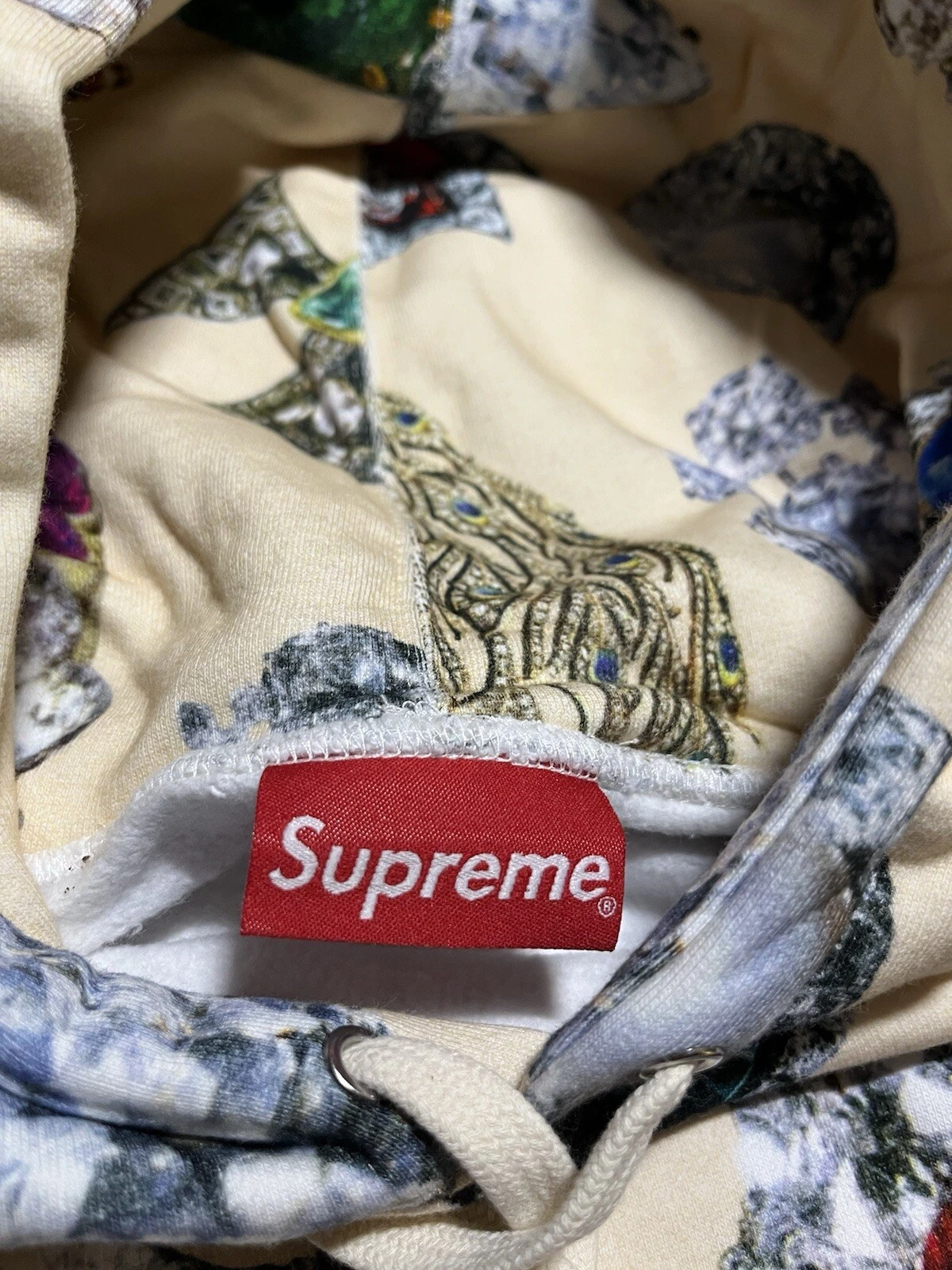 Felpa con cappuccio Supreme Jewel crema taglia media DEADSTOCK GM8