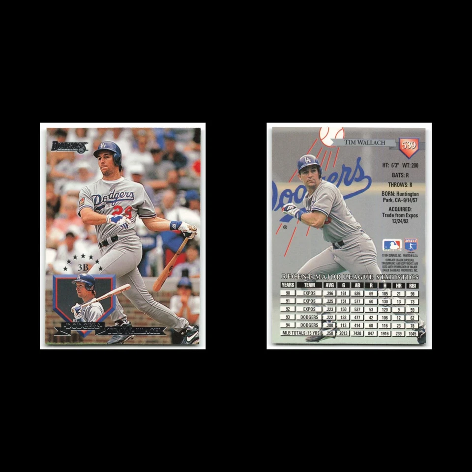 Tim Wallach #539 1995 Donruss Los Angeles Dodgers Baseball Card MLB NM - Image 3 of 3