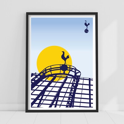 Tottenham Hotspur Druck - Stadiondach mit Sonne Illustration Poster