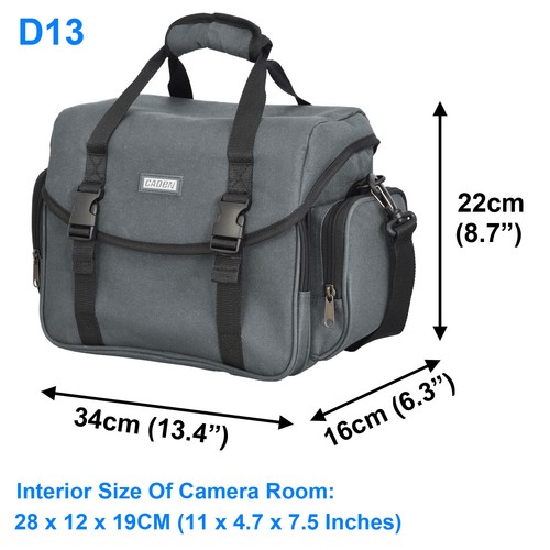 Men's DSLR Camera Bag Women Small Shoulder Messenger Black Gray For Nikon Canon - Picture 46 of 50