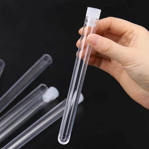 100pcs 10ML Clear Plastic Test Tube Set with Push Caps Containers Vials 12x100MM - Picture 10 of 11
