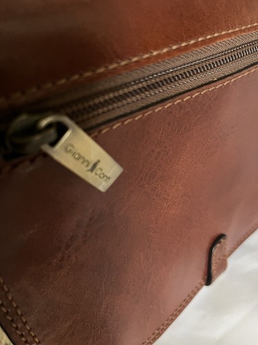 Gianni Conti Cross Body Saddle Bag Genuine high end saddle leather Made in Italy - Picture 14 of 20