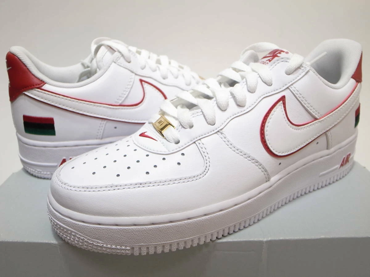 2015 NIKE AIR FORCE 1 RETRO BHM QS BLACK HISTORY MONTH WHITE RED739389 100 sz 8