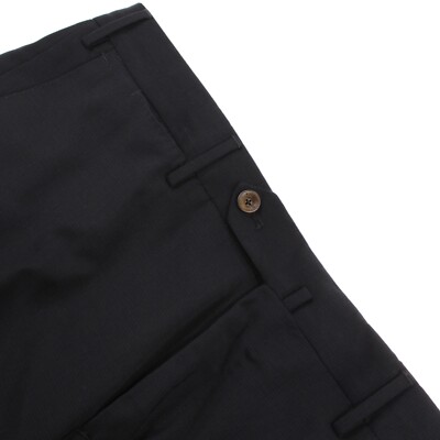 PT01 NWT Flat Front Dress Pants Size 50 34 US Blue Small Pattern Wool Blend