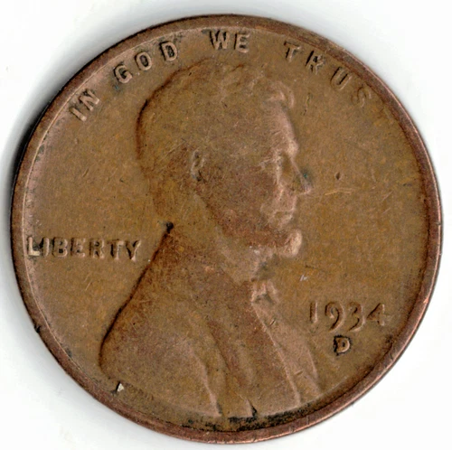 1934 D Lincoln cent in VERY GOOD condition ~ PLEASE SEE THE SCAN   stk d.00