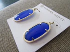 NWT Kendra Scott Elle Cobalt Blue Cat's Eye Drop earring Gold plated