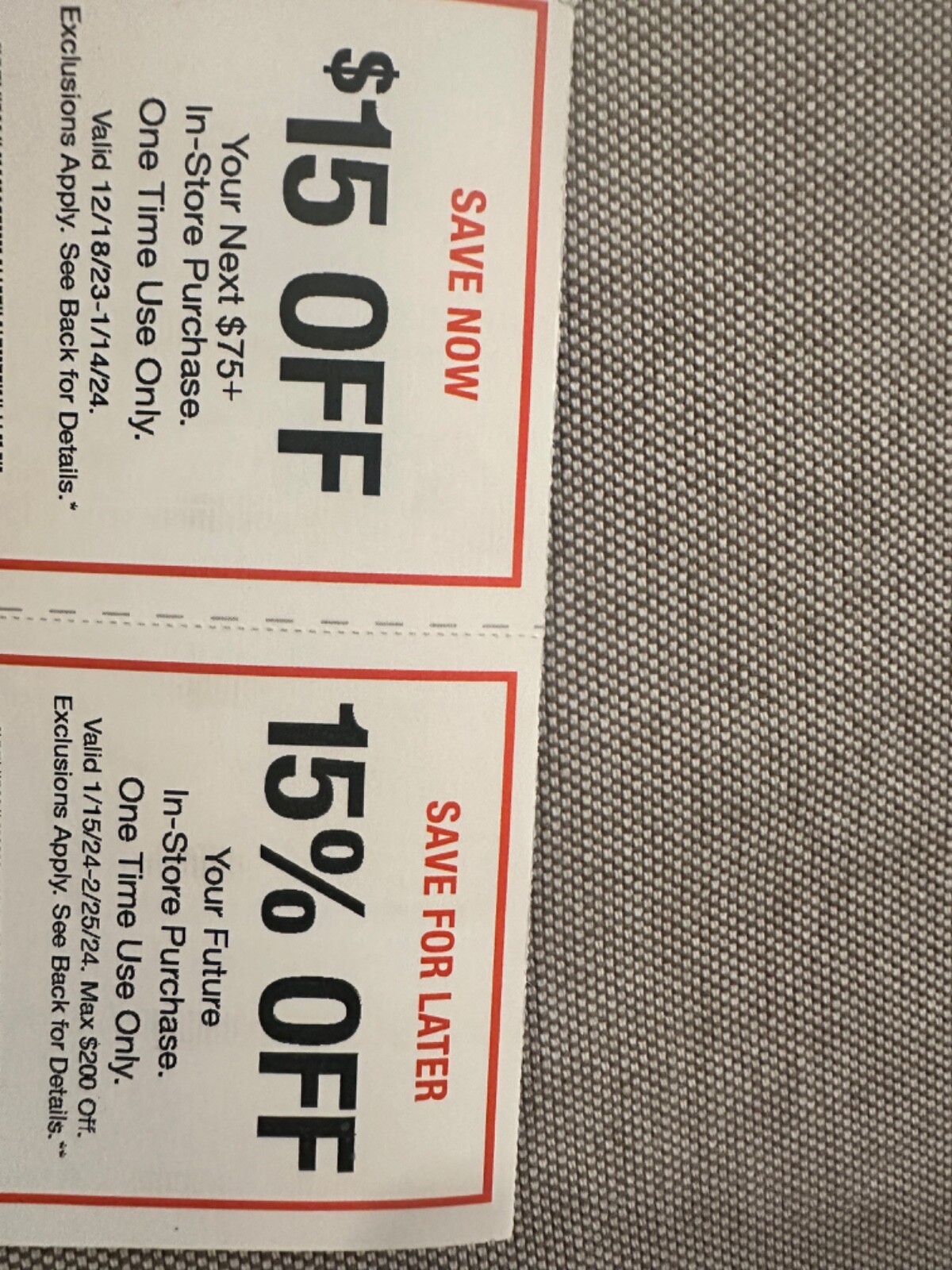 Home Depot Coupon 15 Off Exp 2/25/24 INSTORE ONLY NO HD Card Req'd