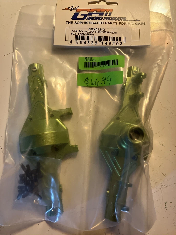 GPM SCX10 Green SCX012-G Front/Rear Gear Box Set &  SCX038GCAG Trans Spur Gear - Image 2 of 4