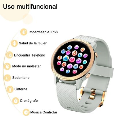 Smartwatch Damen Fitness Tracker mit Herzfrequenzr IP68 Wasserdicht Schrittzähle