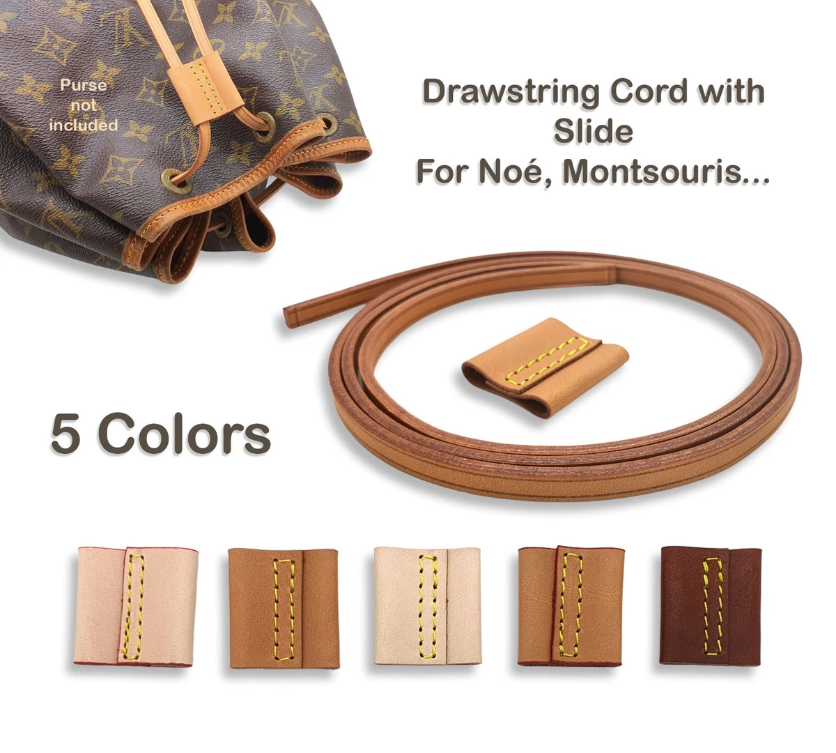 Drawstring Replacement for Louis Vuitton Noe Bags & More, with