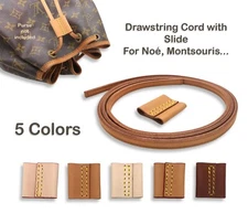 Leather Drawstring Cord replacement w/cinch for NOE PM GM Montsouris bag handbag