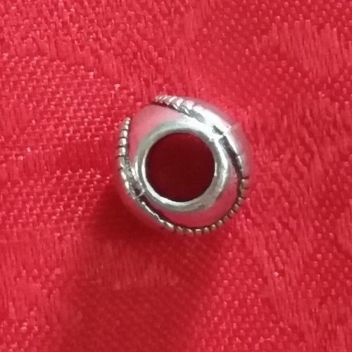 SOFTBALL - BASEBALL BALL ANTIQUE SILVER CHARM 3D - EARRINGS, BAIL, LOBSTER - Picture 15 of 18