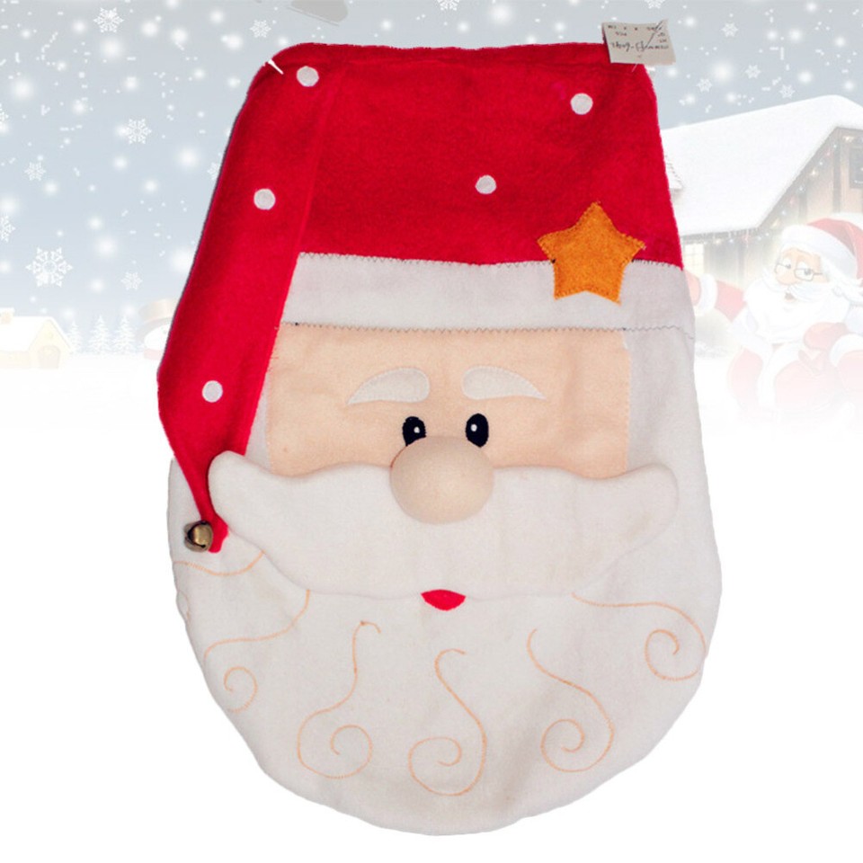 Santa Claus Decorations Christmas Toilet Seat Cover Bathroom Area Rugs
