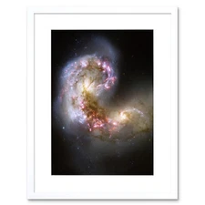 Hubble Space Telescope Colliding Galaxies Framed Wall Art Print