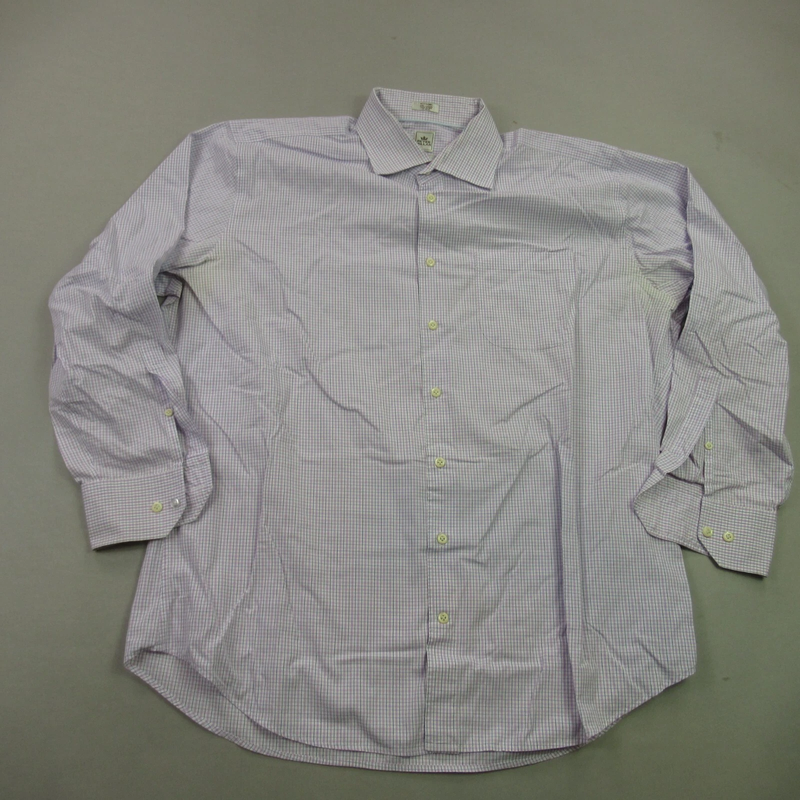 Peter Millar Shirt Mens 17.5 Long Sleeve Button Front Pocket Cotton Plaid