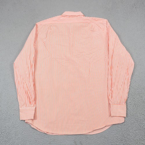 Ralph Lauren Purple Label Shirt Men 16.5 Orange White Poplin Bengal Stripe Dress - Picture 4 of 10