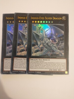 Yu-Gi-Oh 3x Indigo-Eyes Silver Dragon SDWD-EN032 Ultra Rare NM
