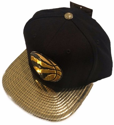 black and gold raptors hat