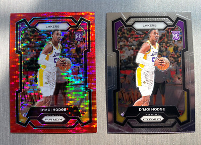 D'Moi Hodge 2023-24 Panini Prizm #087/299 RED SEISMIC + Base RC sp LAKERS #298