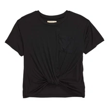 Tucker + Tate Girl's Knot Front Tee Black T-shirt Top in size Large 10-12