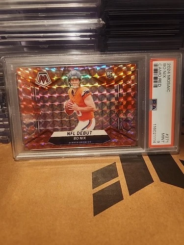 2024 PANINI MOSAIC CAMO RED #271 BO NIX ROOKIE RC PSA 9