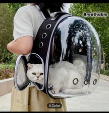 Pet Portable Carrier Backpack Space Capsule Travel Dog Cat Bag Transparent