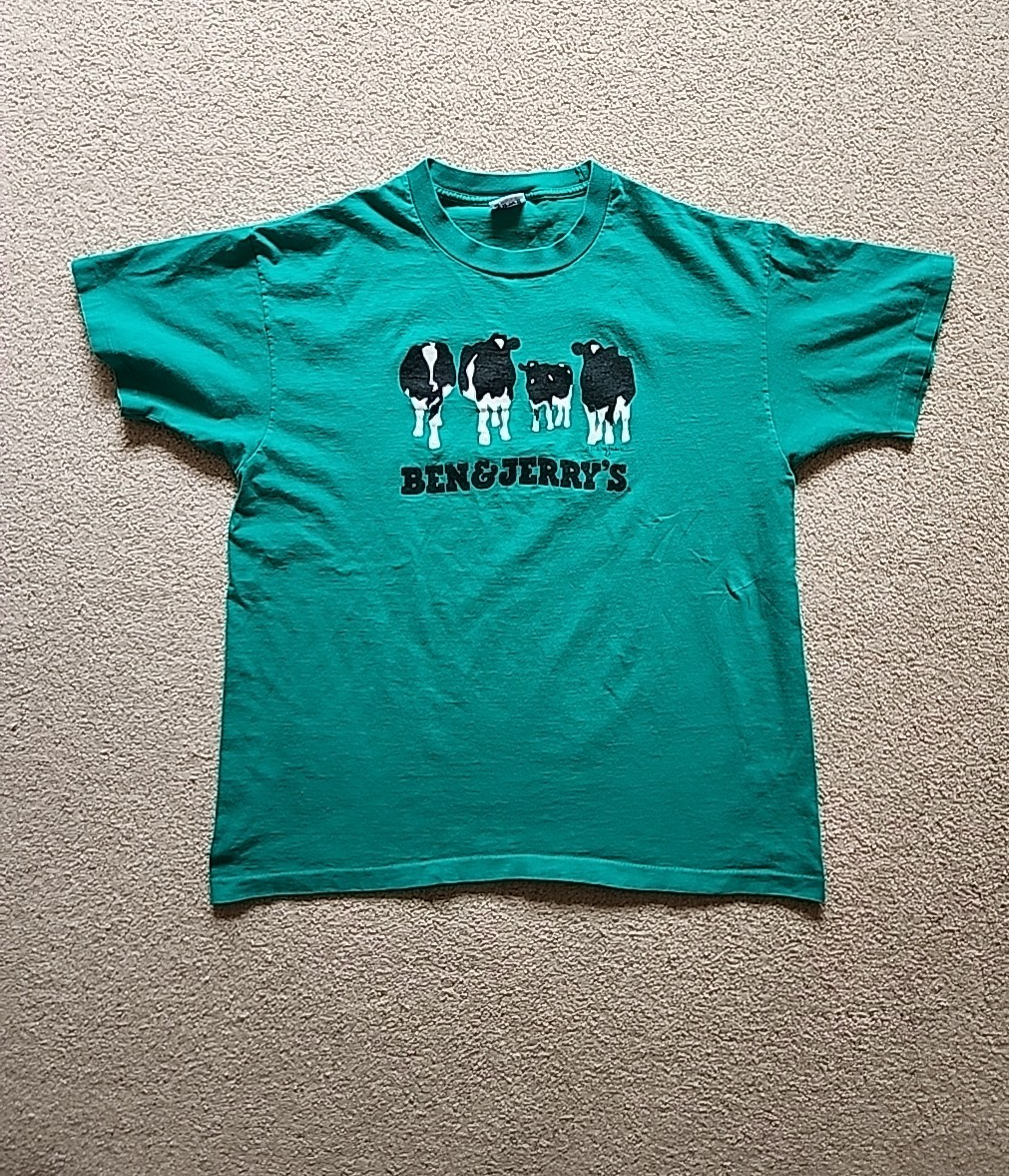 Vintage Ben And Jerry's Vermont's Finest Shirt Size XL Green 1992