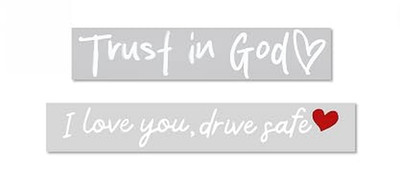 2Er Set Auto Rückspiegel Aufkleber, Motiv ''I Love You Drive Safe'' Mit Rot Herz &