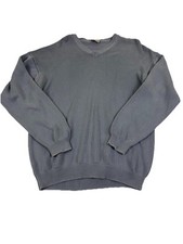 Trussardi Jeans Grey V Neck Knit Jumper Size XL