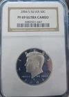2004-S NGC PF69 UCAM Silver Proof Kennedy Half Dollar 90% silver