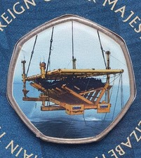 Westminster 50p Shaped Carded Coin The Raising of The Mary Rose