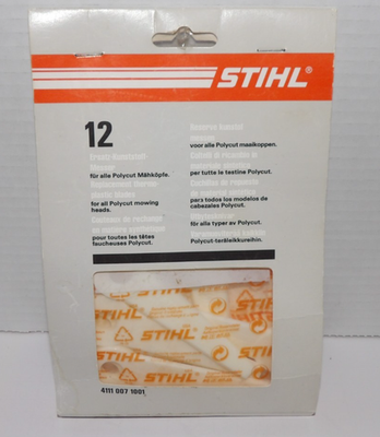 #ad New 12 STIHL Replacement Thermo Plastic Polycut Trimmer Blades 4111 007 1001 $12.95