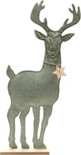 TrendLine Dekofigur Holz Rentier 49 x 5 x 21 cm grün  Figur