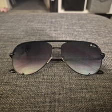 QUAY X Desi High Key Mini 126 Black Aviator Sunglasses Gradient Lens