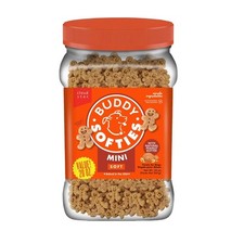 Peanut Butter Flavor Soft and Chewy Dog Treats in Resealable Jar 20 oz