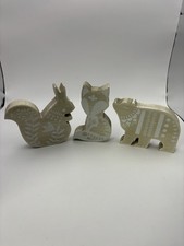 Decocrated Woodland Animal Wood Decor Set Squirrel Fox Bear Scandinavian