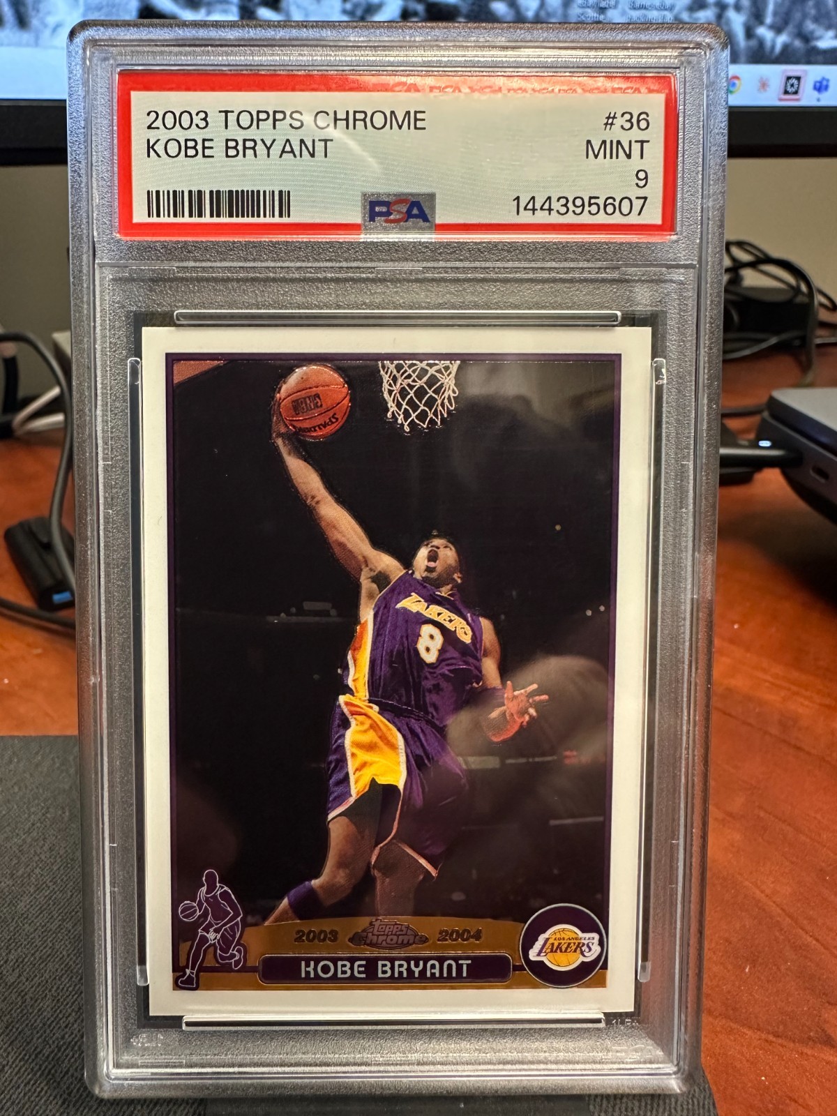 2003 Topps Chrome Kobe Bryant Lakers #36 PSA 9 Mint view 1