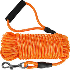 Long Dog Leash, 32Ft Floating Dog Training Leash, Check Cord Rope Lead with Comf