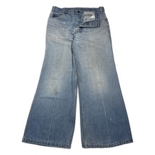 Vintage Levis Orange Tab Button Fly Bell Bottom Flare Jeans Denim Actual 32x28