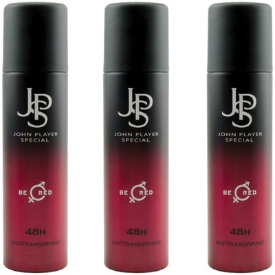JOHN PLAYER SPECIAL John Player Deo Spray Be Red 48H Antitranspirant 3 x 150ml JPS Be Red Deodorant