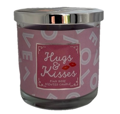 Duftkerze Valentinstag/Muttertag Rosa Rose Hugs & Kisses