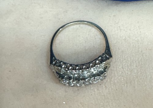 Antique Artdeco 14k White Gold .70ctw Diamond Wedding BandRing Size 7.5π 4.0 Gr - Picture 9 of 10