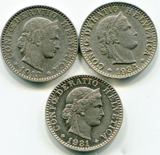 Switzerland 20  Rappen 1913; 1931; 1934   lotjan4155