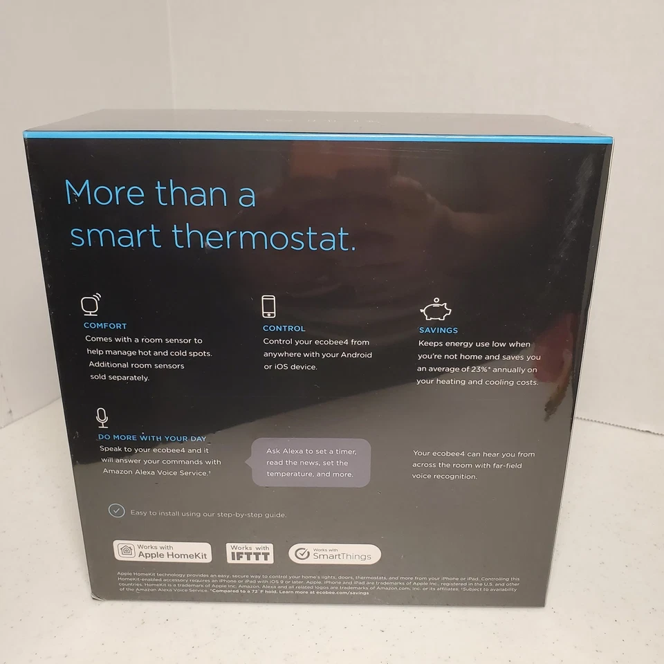 NEW Ecobee 4 Smart Programmable Thermostat - Alexa/HomeKit/SmartThings - Image 3 of 4